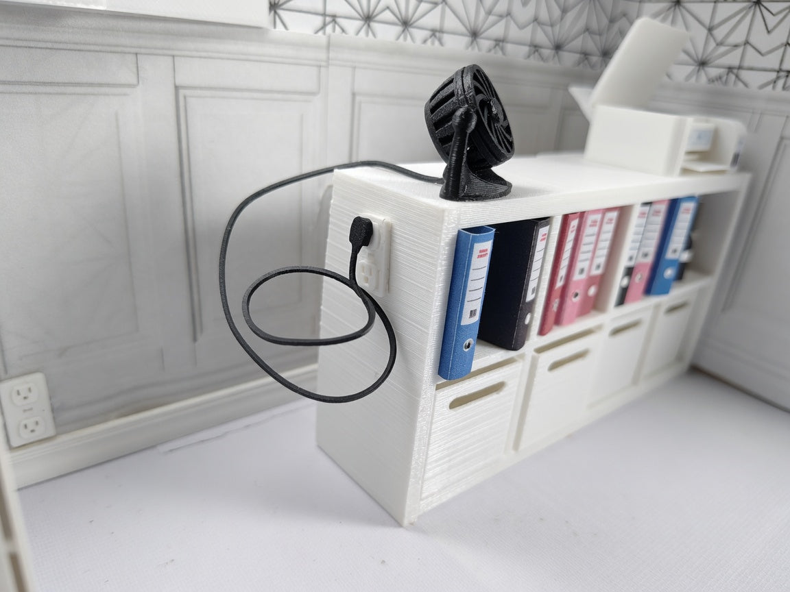 1:12 Scale Miniature Desk Fan, Realistic Table Fan, Dollhouse Bedroom Office Accessory