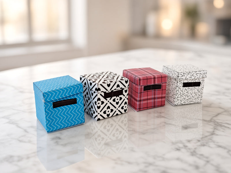 1:12 Square organization boxes 4 items in different color, easy fold