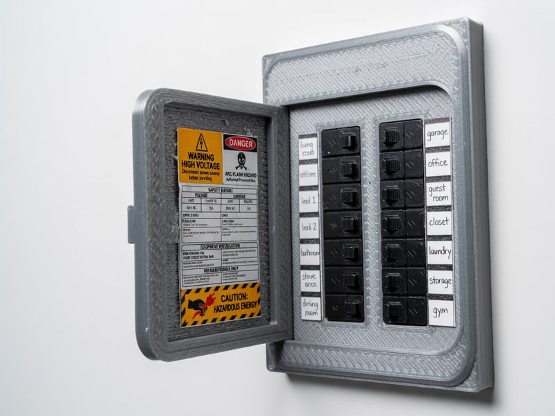 1:12 Scale Modern Electrical Breaker Panel, Miniature Utility Room Accessory (Physical Product)