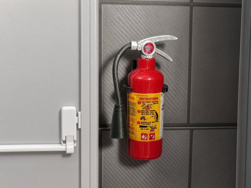 1:12 Realistic Fire Extinguisher with Wall Mount, Handmade Tiny Safety Equipment, Dollhouse Garage Office Workshop Diorama(Physical Product)
