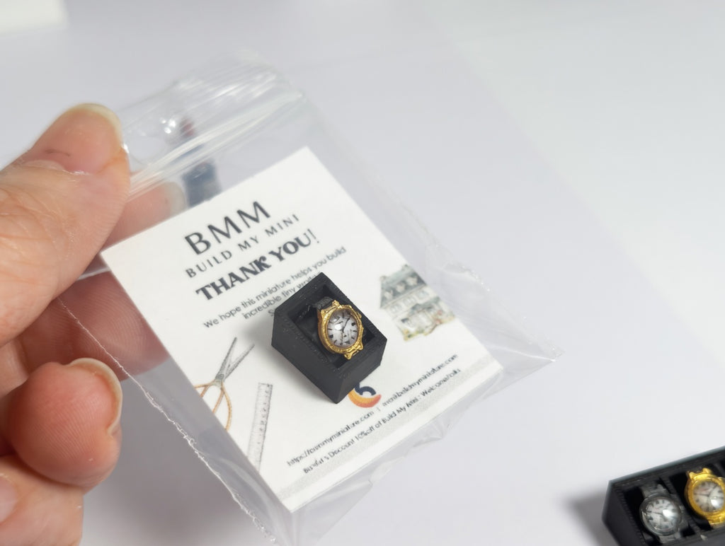 Artist Crafted 1:12 Scale Miniature Watch Collection, Luxury Dollhouse Accessory (Set of 3