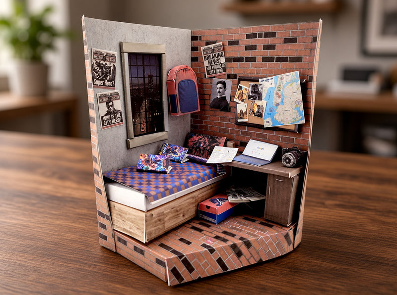 Printable Superhero Teenager Bedroom Diorama Kit (Digital Download)
