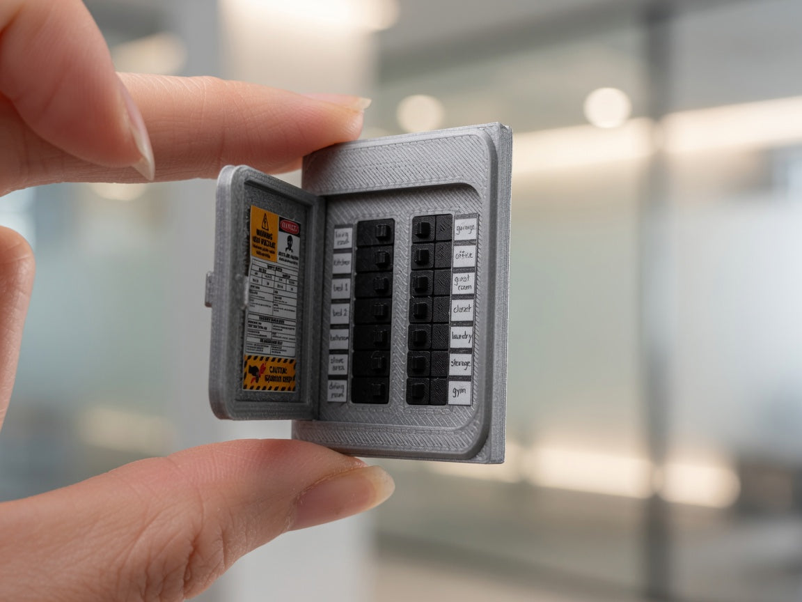 1:12 Scale Modern Electrical Breaker Panel, Miniature Utility Room Accessory (Physical Product)