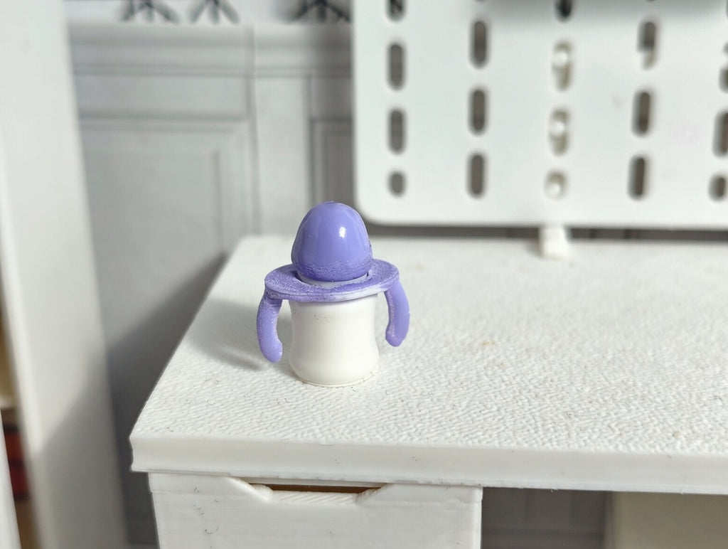 1:12 Miniature water Sippy Cup | baby series for dollhouse essentials, fit in baby mouth (Physical Product)