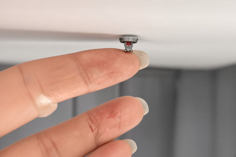 1:12 Scale Miniature Fire Sprinkler Head, Tiny Ceiling Mount Safety Fixture, Dollhouse Office Shop Apartment Hotel(Physical Product)