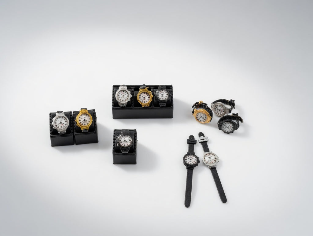 Artist Crafted 1:12 Scale Miniature Watch Collection, Luxury Dollhouse Accessory (Set of 3