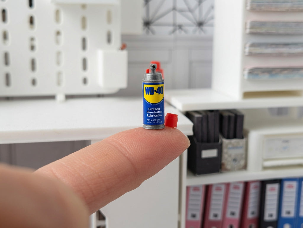 1:12 Dollhouse Miniature Lubricant Spray Can with Openable Lid ( Physical Product) Warehouse, Garage, Workshop
