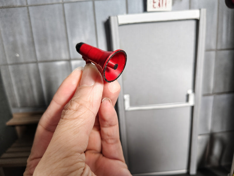 1:12 Scale Miniature Red Megaphone, Handcrafted Diorama Prop (Physical Product)