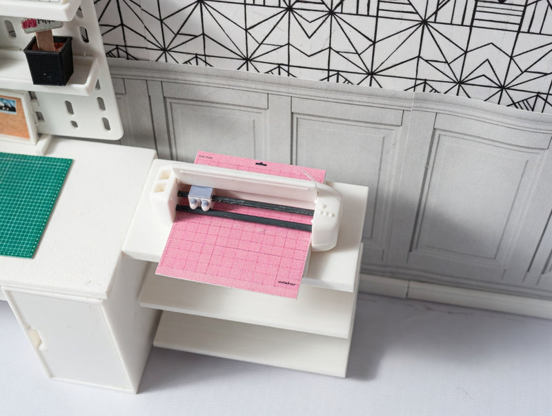 1:12 Scale Miniature Cutting Machine, Cricut Style Craft Room Accessory, Dollhouse Miniature Supplies