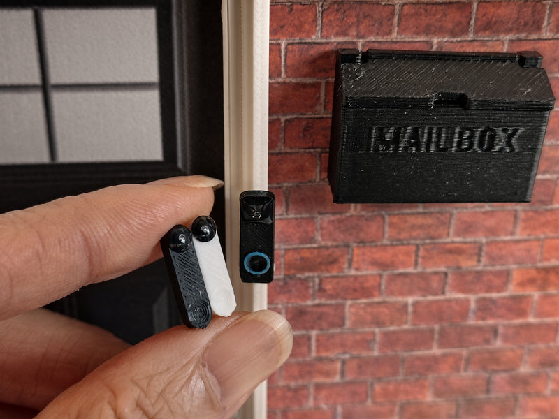 1:12 Smart Doorbell, Handcrafted Dollhouse Miniature Security Camera Prop (Physical Product)