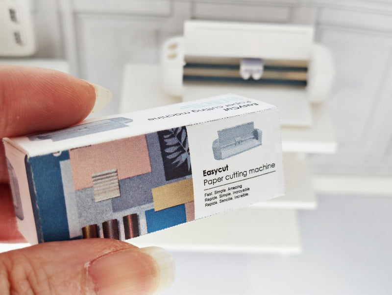 1:12 Scale Miniature Cutting Machine, Cricut Style Craft Room Accessory, Dollhouse Miniature Supplies