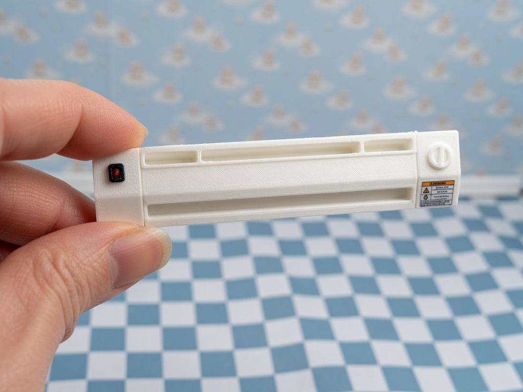 1:12 Scale Vintage Baseboard Heater, Miniature Dollhouse Radiator, Retro Condo Accessory