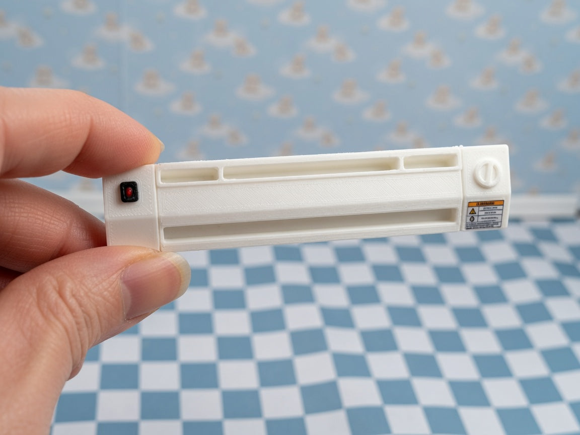 1:12 Scale Vintage Baseboard Heater, Miniature Dollhouse Radiator, Retro Condo Accessory