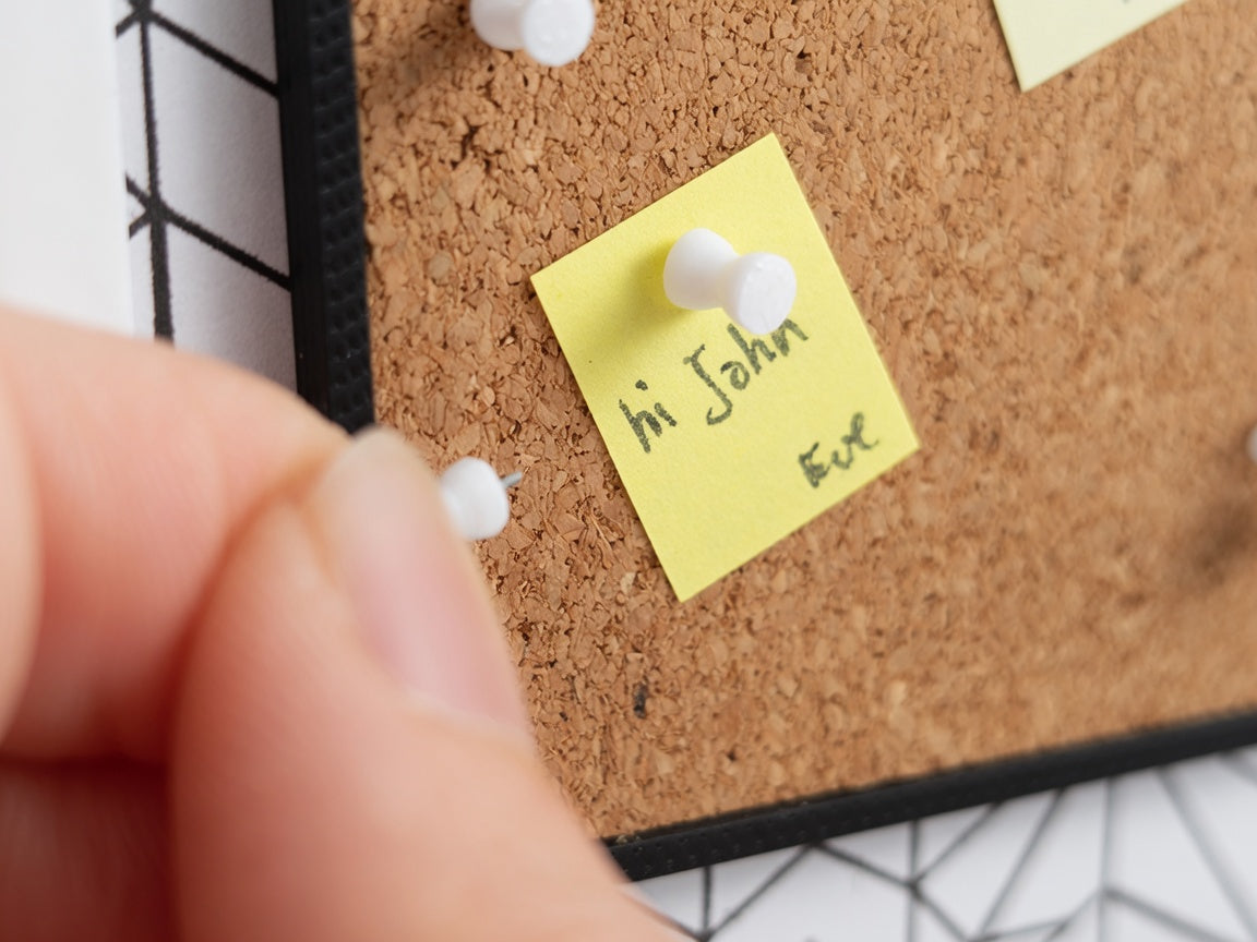 1:12 Real Cork Board with Real Pins, Tiny Bulletin Board Sticky Note, Dollhouse Office Desk Craft Room School Memo Board Accessory Miniature
