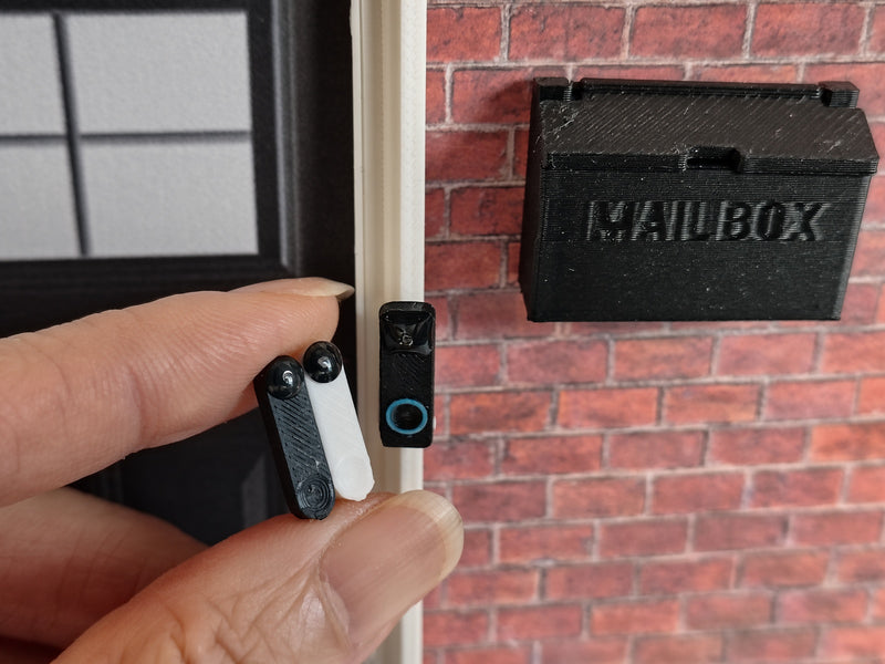 1:12 Smart Doorbell, Handcrafted Dollhouse Miniature Security Camera Prop (Physical Product)
