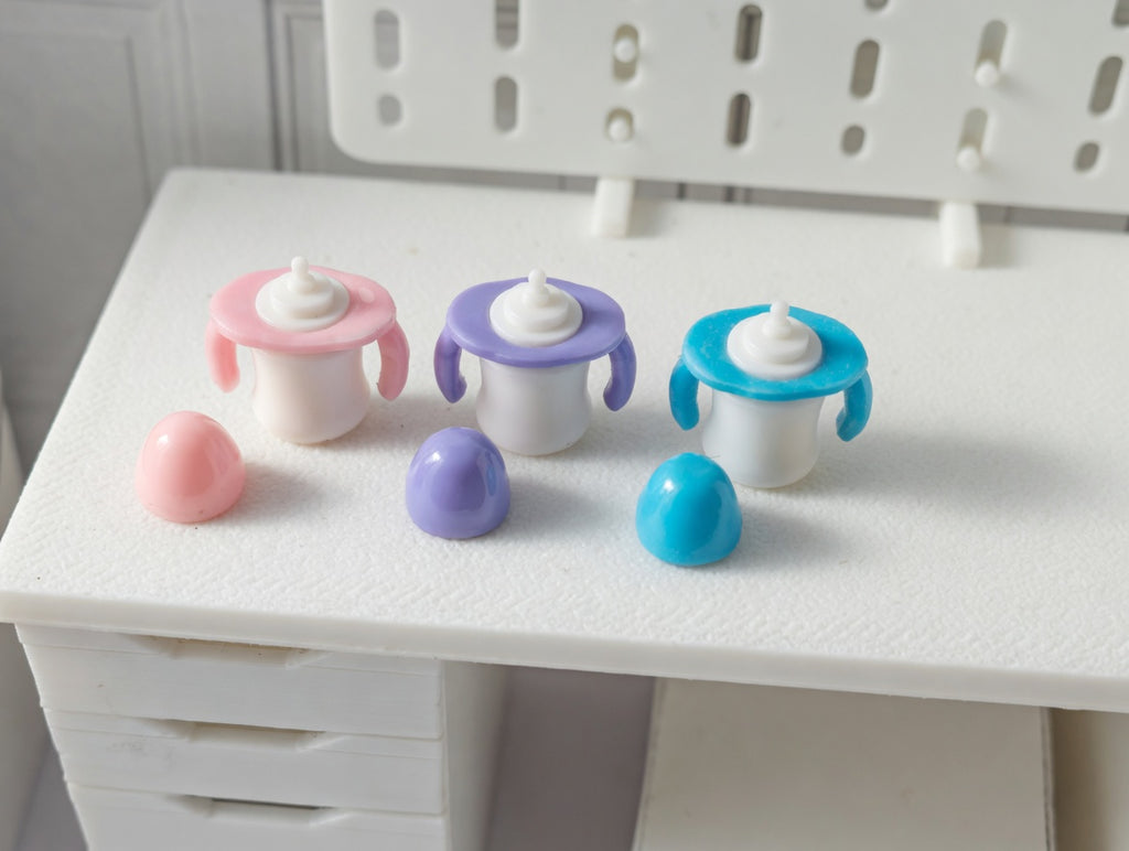 1:12 Miniature water Sippy Cup | baby series for dollhouse essentials, fit in baby mouth (Physical Product)