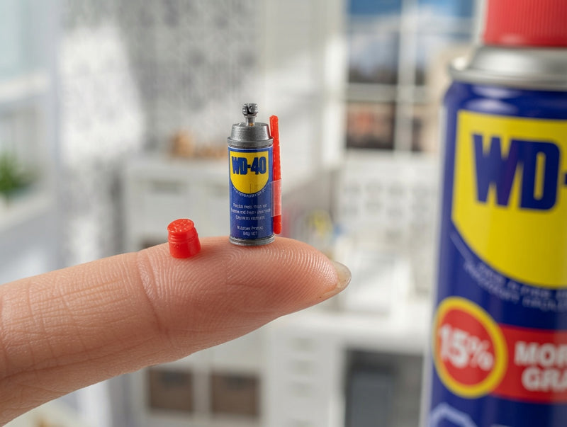 1:12 Dollhouse Miniature Lubricant Spray Can with Openable Lid ( Physical Product) Warehouse, Garage, Workshop