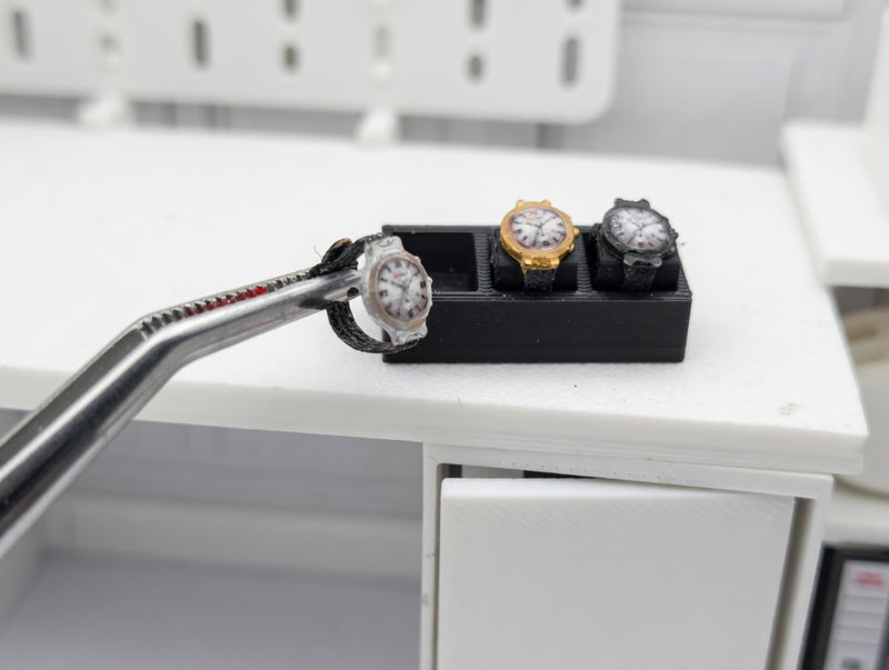 Artist Crafted 1:12 Scale Miniature Watch Collection, Luxury Dollhouse Accessory (Set of 3