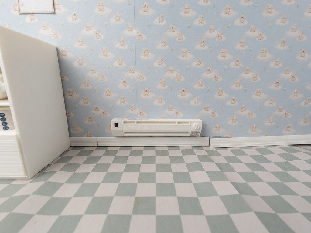 1:12 Scale Vintage Baseboard Heater, Miniature Dollhouse Radiator, Retro Condo Accessory
