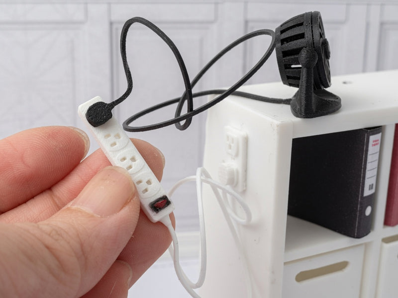 1:12 Scale Miniature Light Switch or Outlet, Modern Dollhouse Hardware - Banana Six Snap-Plug Design (Physical Product)