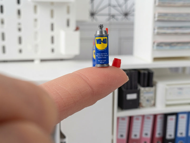 1:12 Dollhouse Miniature Lubricant Spray Can with Openable Lid ( Physical Product) Warehouse, Garage, Workshop