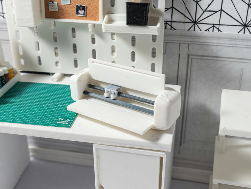 1:12 Scale Miniature Cutting Machine, Cricut Style Craft Room Accessory, Dollhouse Miniature Supplies