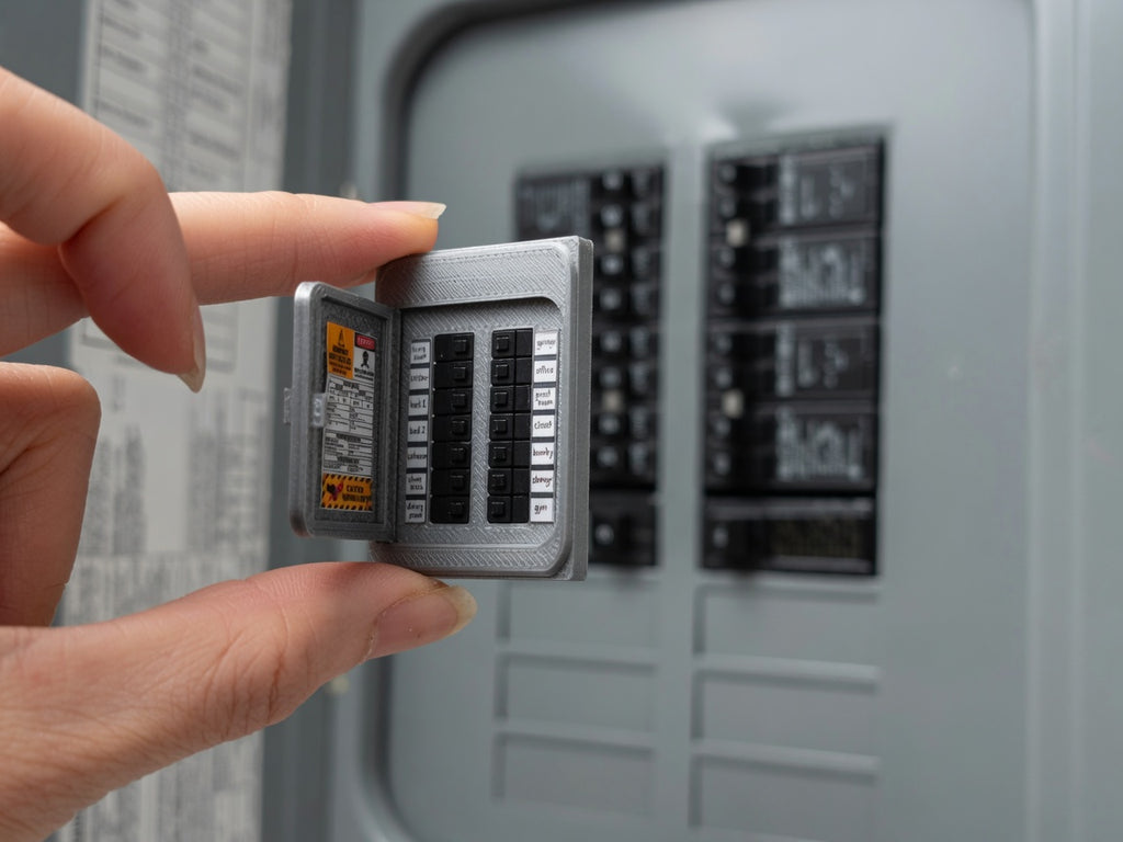 1:12 Scale Modern Electrical Breaker Panel, Miniature Utility Room Accessory (Physical Product)