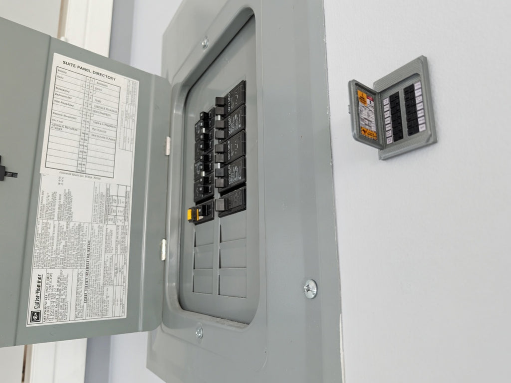 1:12 Scale Modern Electrical Breaker Panel, Miniature Utility Room Accessory (Physical Product)