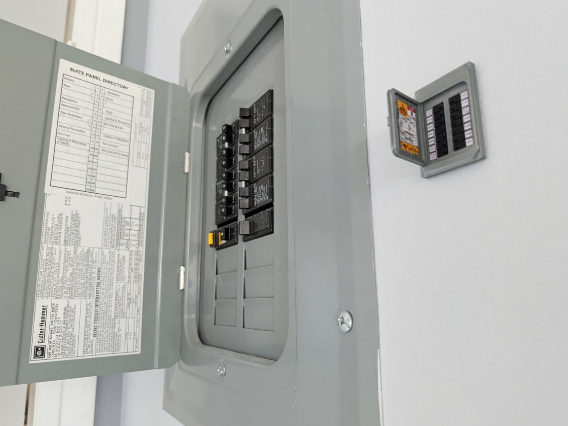 1:12 Scale Modern Electrical Breaker Panel, Miniature Utility Room Accessory (Physical Product)