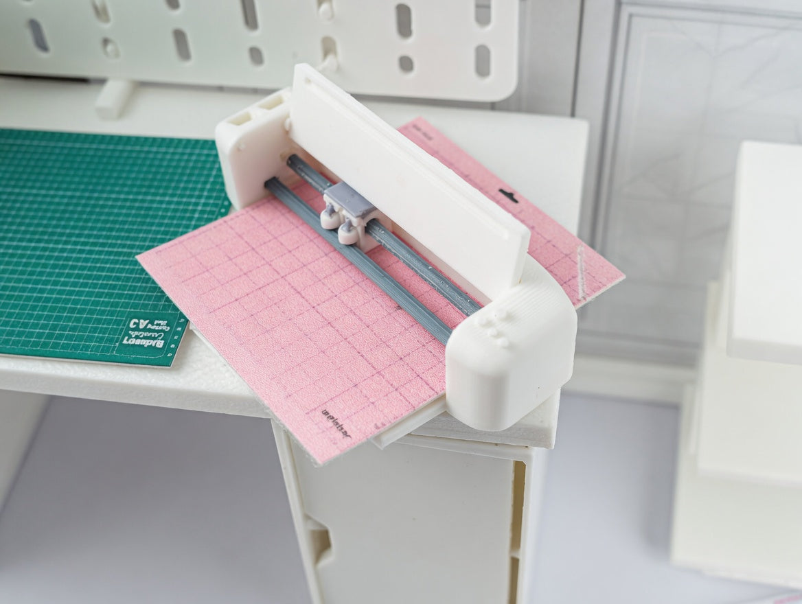 1:12 Scale Miniature Cutting Machine, Cricut Style Craft Room Accessory, Dollhouse Miniature Supplies