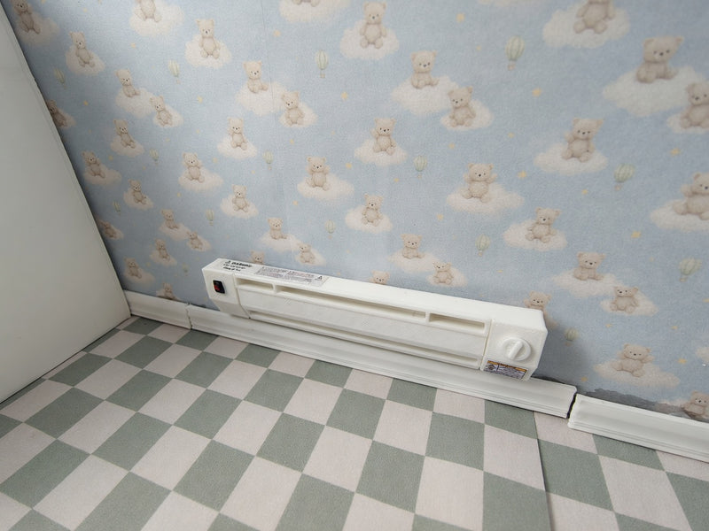 1:12 Scale Vintage Baseboard Heater, Miniature Dollhouse Radiator, Retro Condo Accessory
