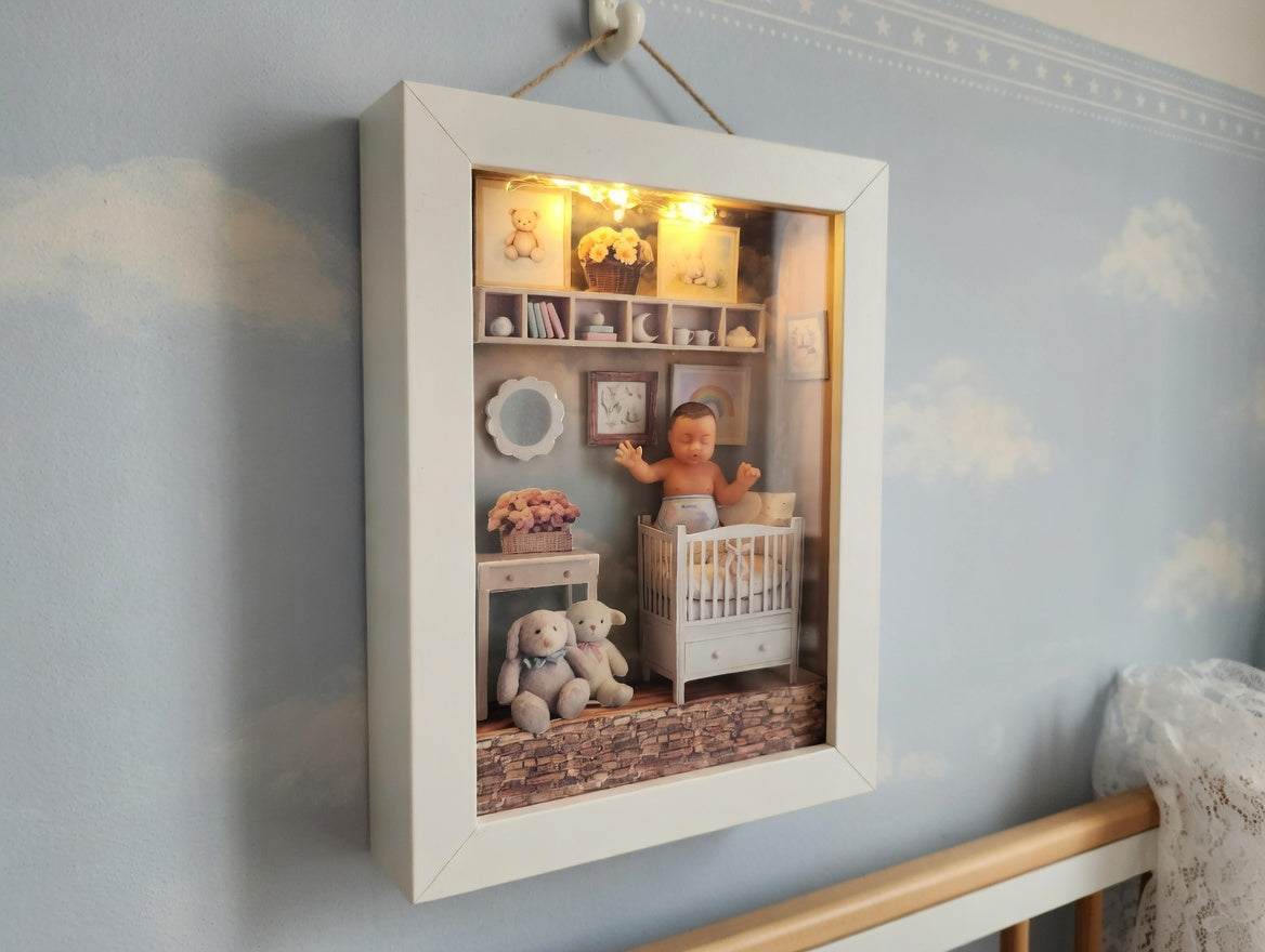 Nursery Photo Frames Kit, Miniature Dollhouse Gallery Wall Template (Digital Download)