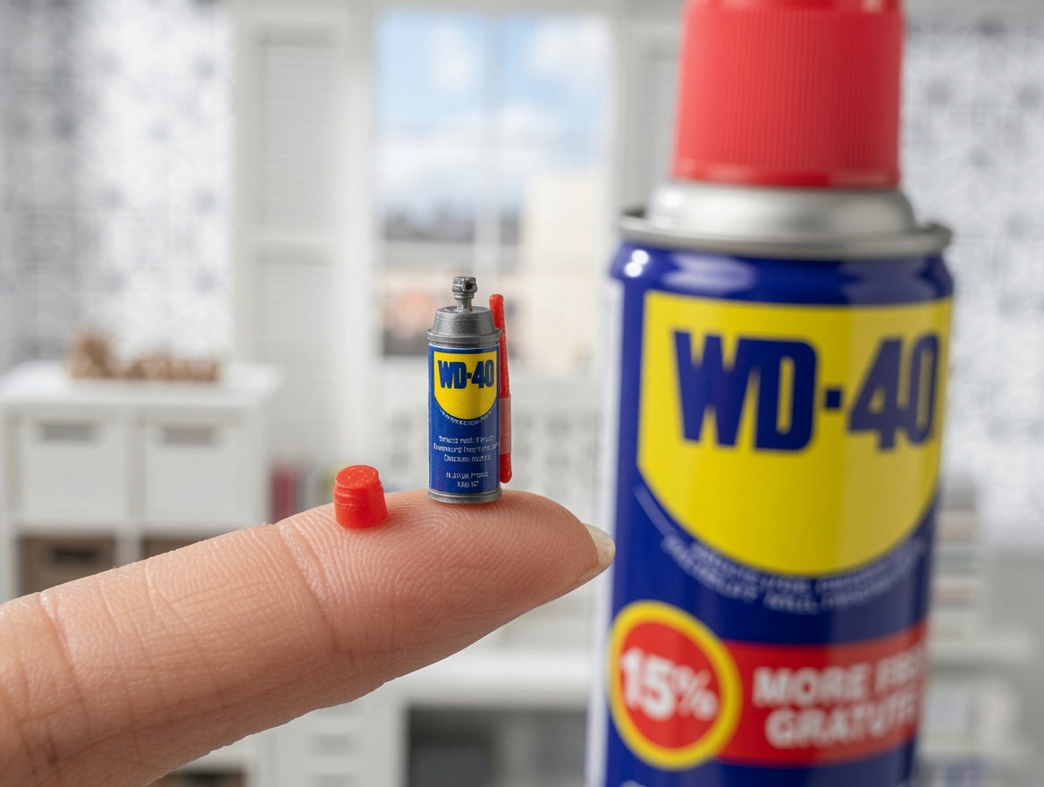 1:12 Dollhouse Miniature Lubricant Spray Can with Openable Lid ( Physical Product) Warehouse, Garage, Workshop