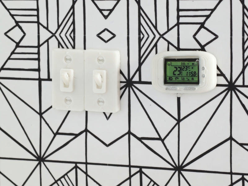 1:12 Mini Thermostat, White FDM Smart Home Dollhouse Accessory (Physical Product)