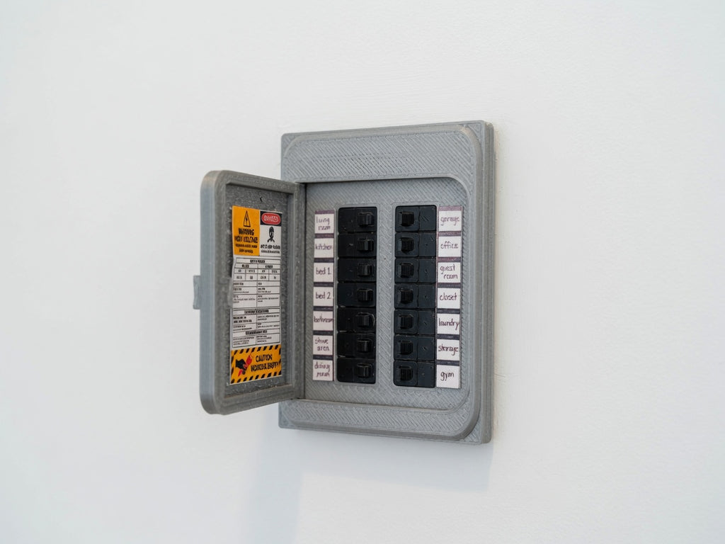 1:12 Scale Modern Electrical Breaker Panel, Miniature Utility Room Accessory (Physical Product)