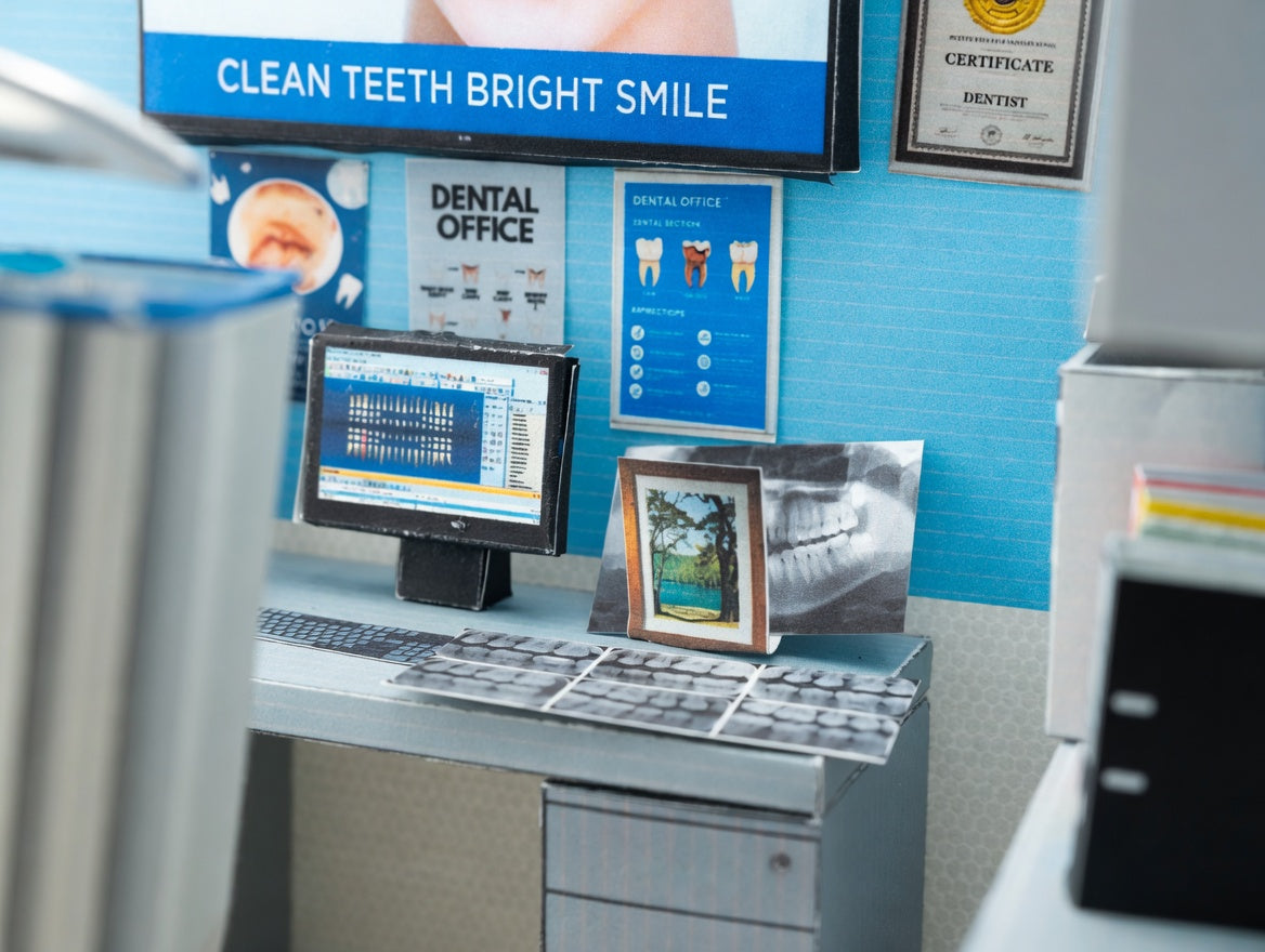 Printable 1:12 Dental Clinic Room Box Kit, DIY Miniature Dentist Office Diorama, Papercraft PDF Download