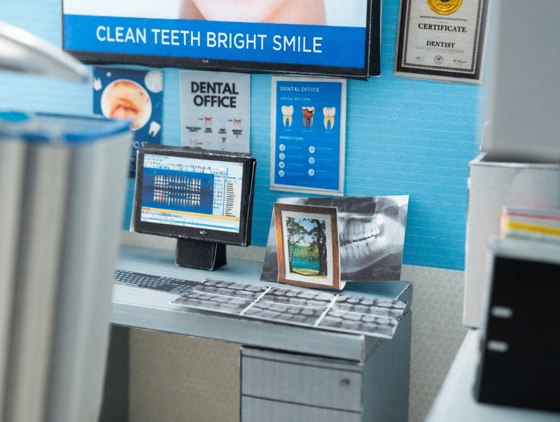 Printable 1:12 Dental Clinic Room Box Kit, DIY Miniature Dentist Office Diorama, Papercraft PDF Download