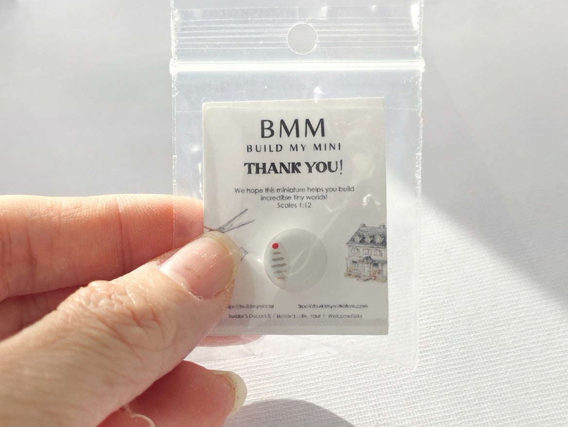 1:12 Scale Miniature Smoke Detector, Realistic White FDM Dollhouse Safety Accessory (Physical Product)