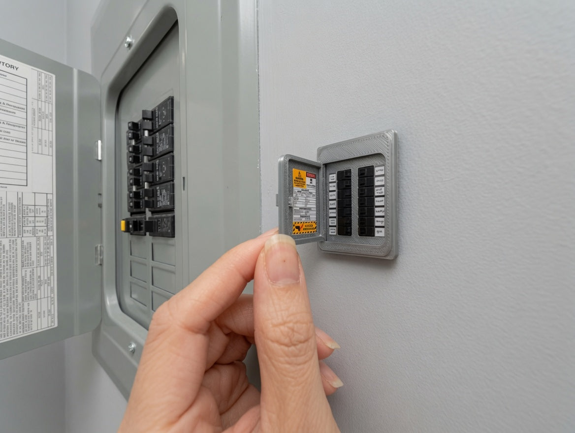 1:12 Scale Modern Electrical Breaker Panel, Miniature Utility Room Accessory (Physical Product)