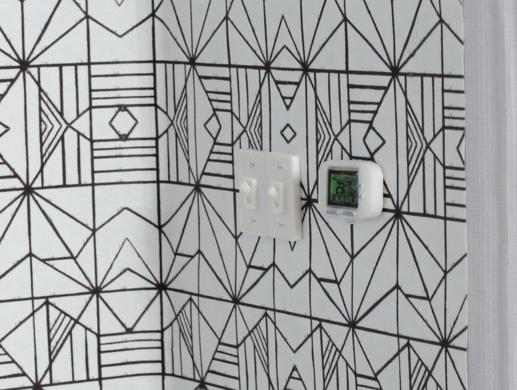 1:12 Mini Thermostat, White FDM Smart Home Dollhouse Accessory (Physical Product)