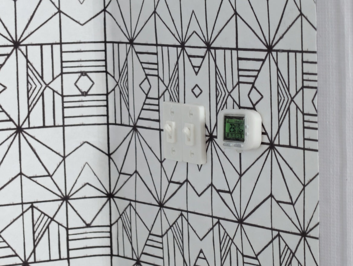 1:12 Mini Thermostat, White FDM Smart Home Dollhouse Accessory (Physical Product)