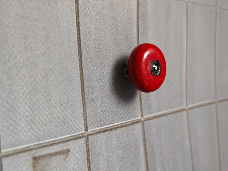 1:12 Commercial Fire Alarm Bell, Tiny Red Safety Gong, Dollhouse Office School Hallway Shop Diorama Prop (Physical Product)