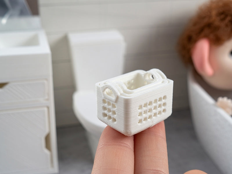 1:12 Miniature 3 in 1 Laundry Basket Set, Tiny Nesting Clothes Hamper Bins,, Bathroom Laundry Organizer (Physical Product)