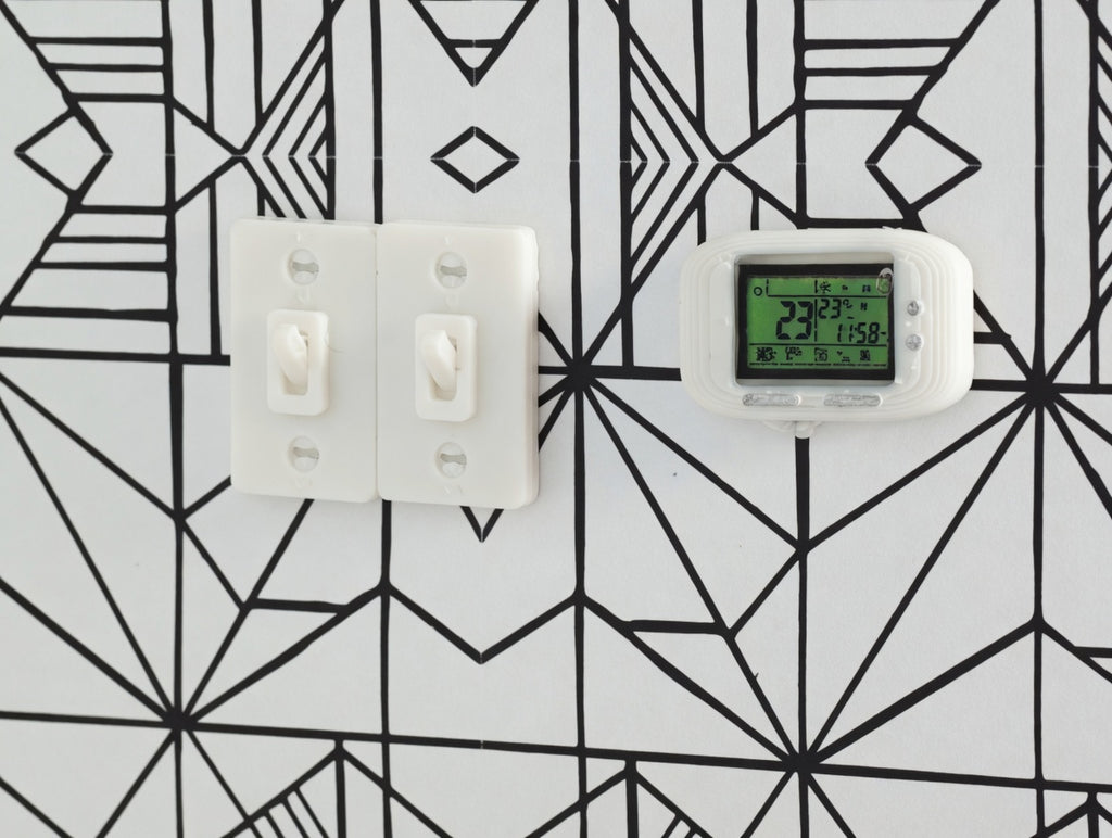 1:12 Mini Thermostat, White FDM Smart Home Dollhouse Accessory (Physical Product)
