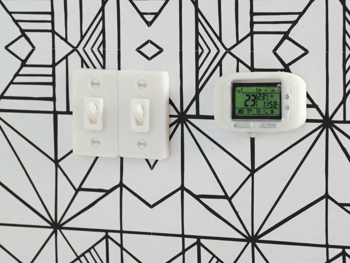 1:12 Mini Thermostat, White FDM Smart Home Dollhouse Accessory (Physical Product)