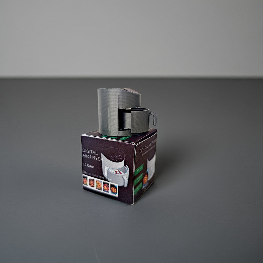 3D printing STL - 1:12 mini Air fryer plus box and Manuel, mini cookware, miniatures, kitchen applicants, mini cooking, real cook