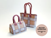 1:6 Luxury brands large bags for dollhouse and department store, 2 items miniatures, luxury house decorations, women's gifts