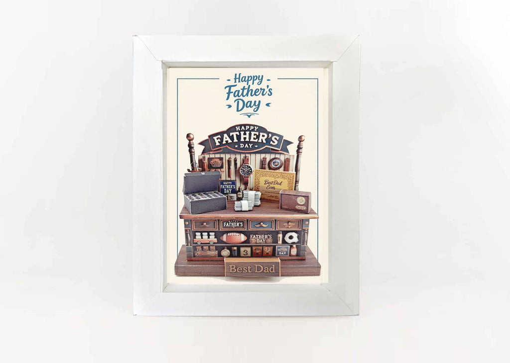 Father's Day 7X 5 inches background yellow color style (not included photo frame and Stand)