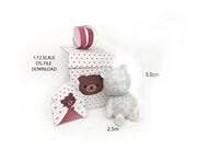 A 3D-printable STL file of a 1:12 scale little bear toy, designed with cute details for a dollhouse Valentine’s Day scene.