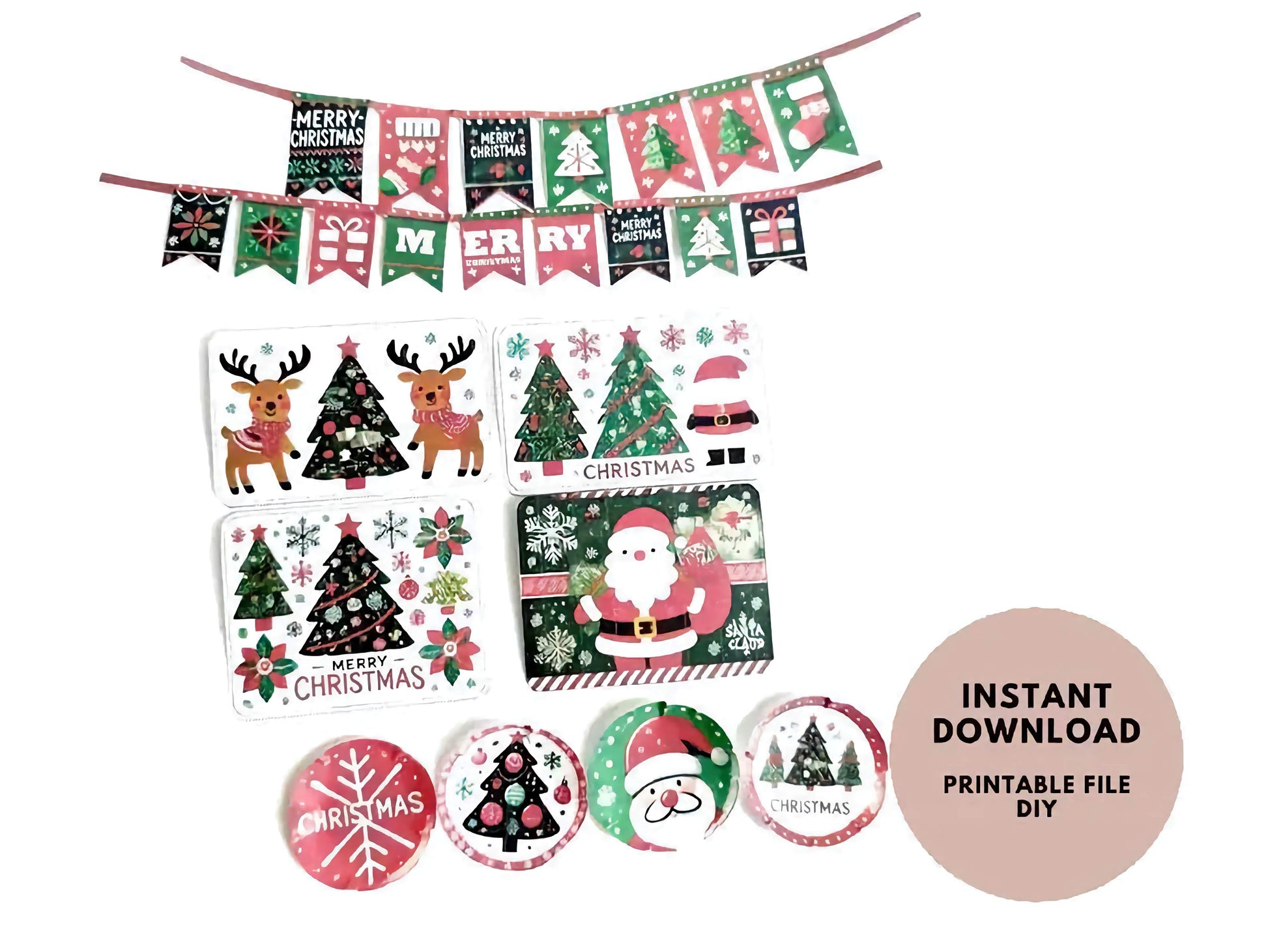 1:6 , 10 items Christmas banners, plates, plate mats Christmas party or dinner